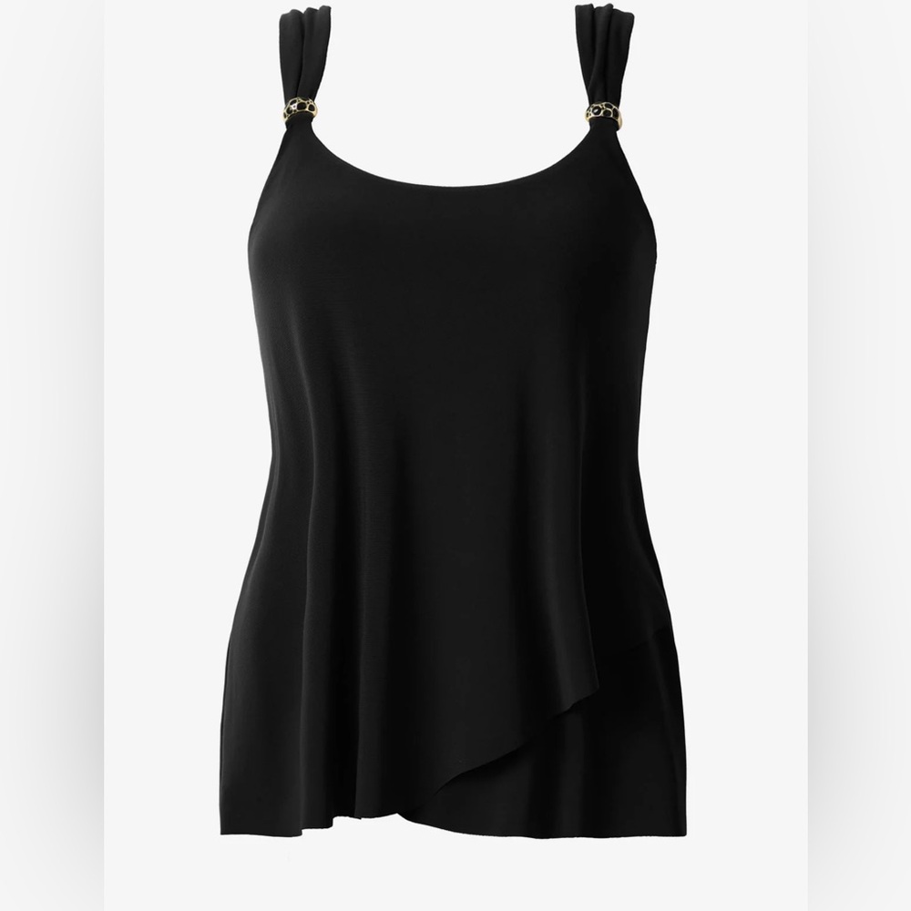 Miraclesuit Dazzle Tankini Top in Black Size 16W New - Picture 4 of 9